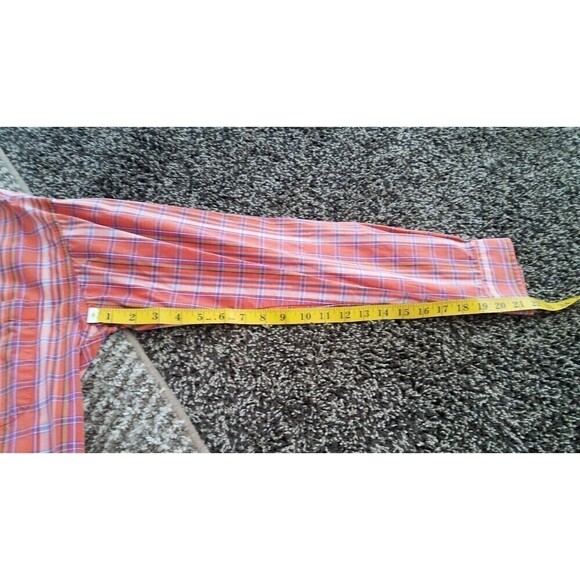 Cinch Shirt Mens Large Button Front Long Sleeve Plaid orange purple - Picture 7 of 7